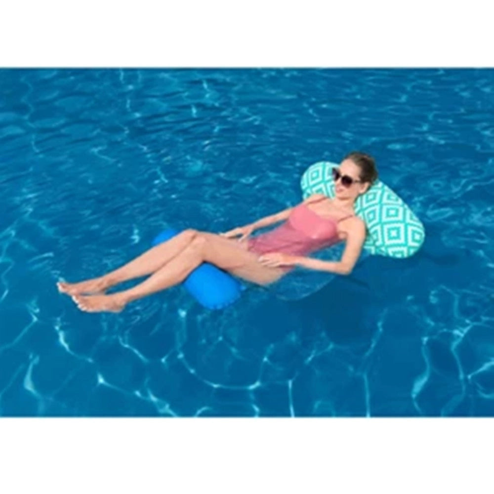 Trade Shop - Materassino Luxury Con Rete Gonfiabile 145 X 87 Cm Per Piscina Mare Estate 43555 -