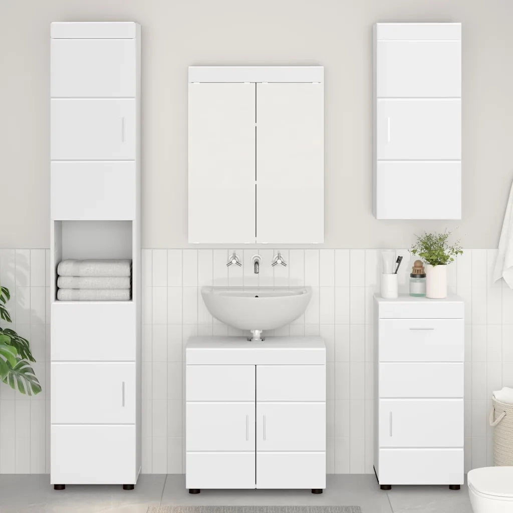 Armadio da Bagno | Mobile da Bagno a muro TULUM Bianco 37 x 24,5 x 86 cm