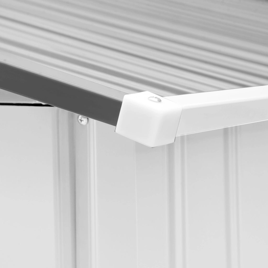 EasyComfort Casetta da Giardino in Lamiera d'Acciaio con Doppie Porte Scorrevoli, 277x195x192cm, Argento