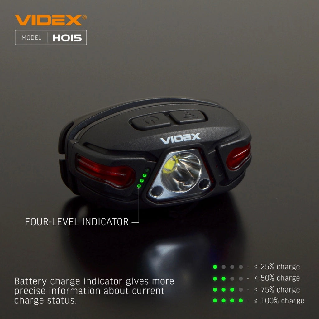 Torcia frontale Videx VLF-H015 ricaricabile 330lm 85m IP67