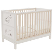 Letto per Bambini 120x60 cm; 3 Altezze; Tavole da Disegnare; Legno Massello; Naturale