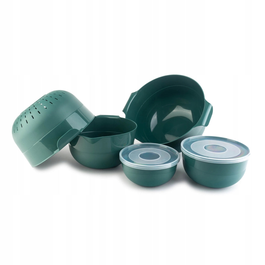 Set di ciotole da cucina KADAX con coperchi + scolapasta (7 pezzi)