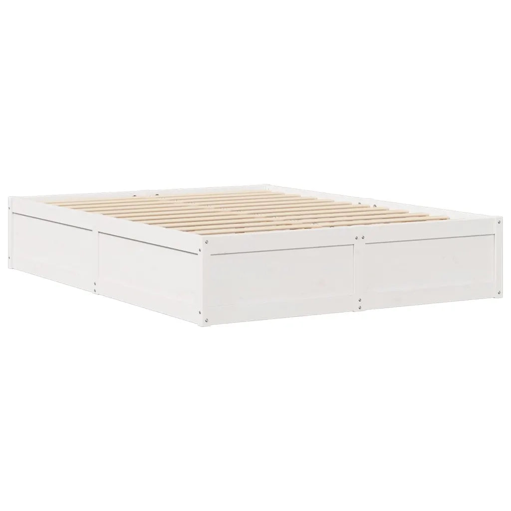 Letto senza Materasso Bianco 160x200 cm Legno Massello di Pino