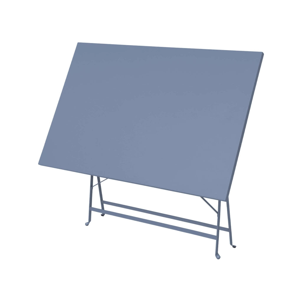 Set tavolo da giardino pieghevole in acciaio con 4 sedie, 110cm, blu