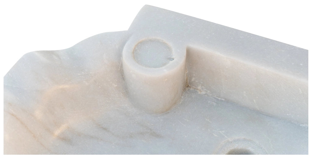 Biscottini Acquaio in marmo bianco L58xPR39xH13 cm Vasca realizzata completamente