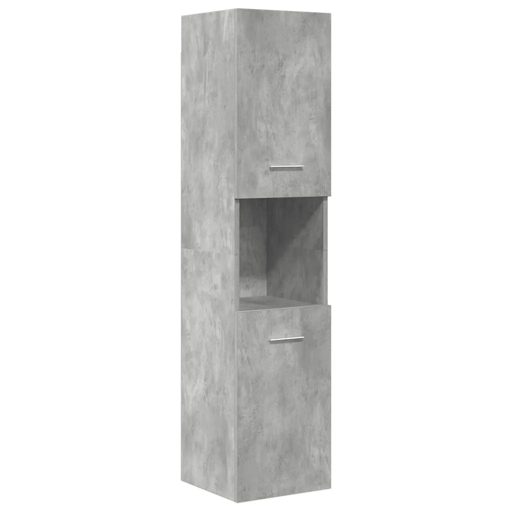 Set Mobili da Bagno 4 pz Grigio Cemento in Legno Multistrato