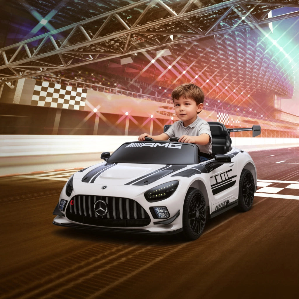Auto Elettrica Bambini con Telecomando e Luci LED ¨C zephmum ¨C Bianco