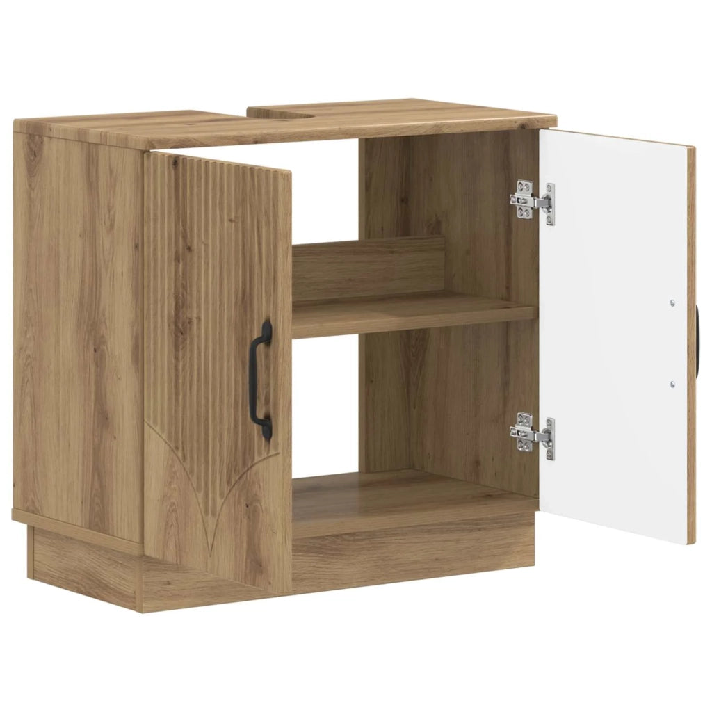 Armadio per Lavabo da Bagno HOORN Rovere Artigianale 897234