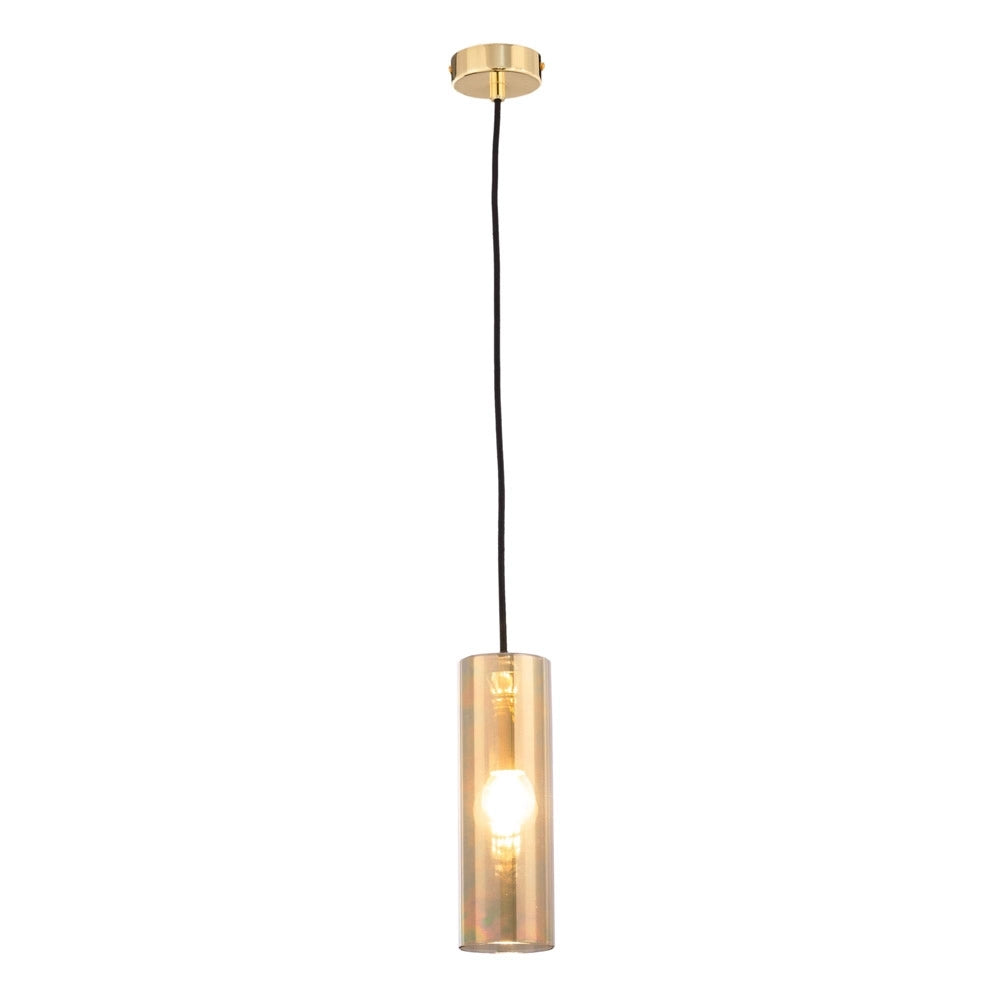 Sospensione Contemporanea Gioia Metallo Oro 1 Luce Diffusore Vetro Oro