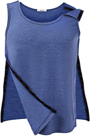 Maglietta a manica corta senza maniche, cinturino con chiusura rapida, unisex, operazione a spalla, maglietta a manica corta con chiusura rapida, comodo e veloce