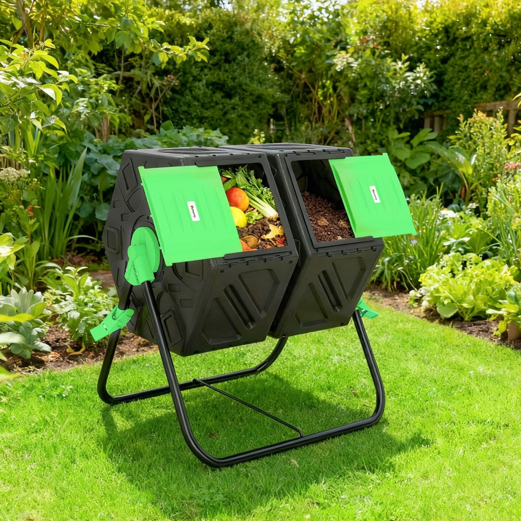 Compostiera da Giardino 130 Litri ¨C zephmum ¨C Plastica 67x60x77cm