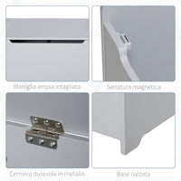 Cassapanca Baule Portagiochi 60x40x48 cm in MDF Grigio