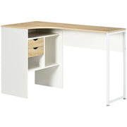 Scrivania angolare con cassetti ¨C zephmum ¨C quercia chiara 120x60x75