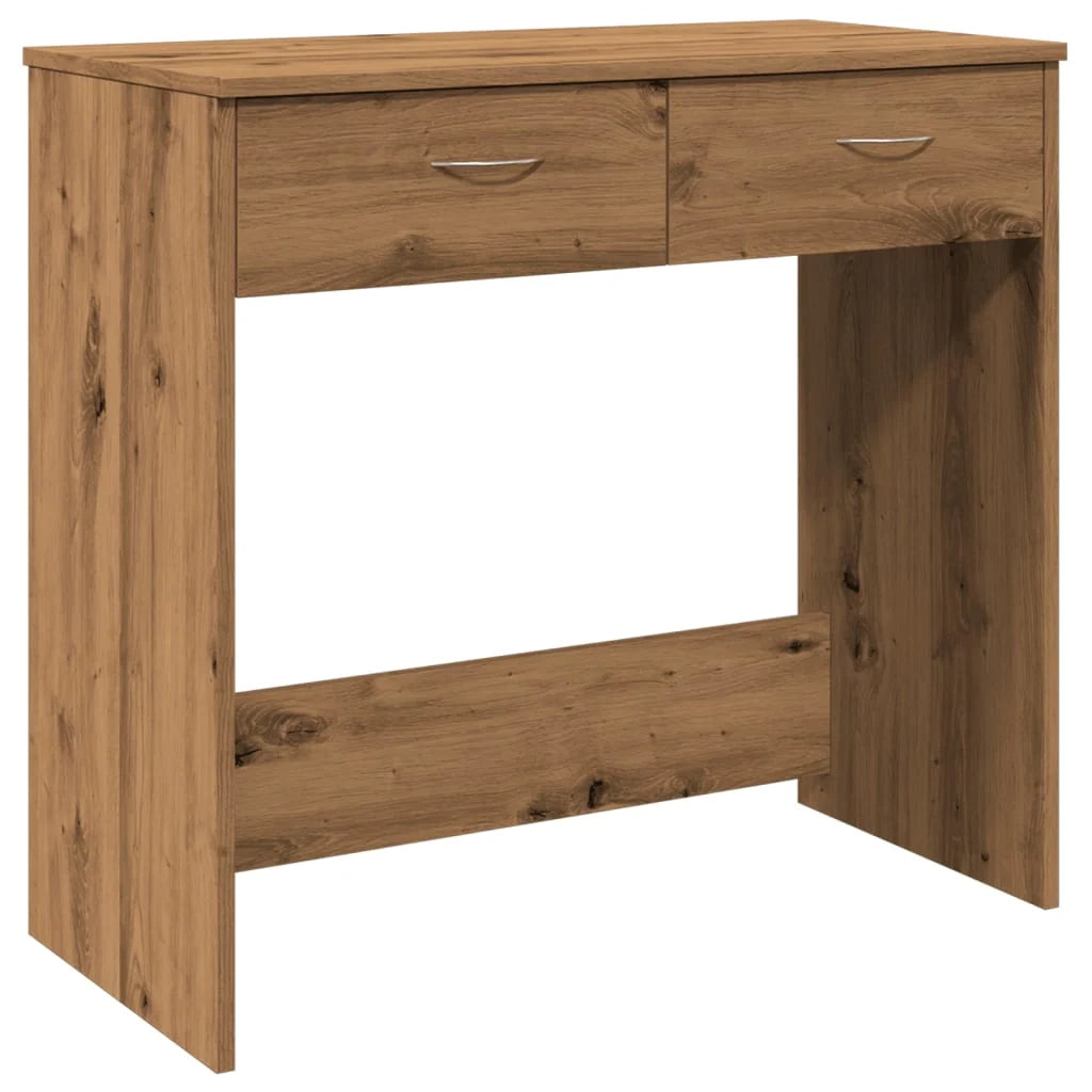 Scrivania tavolo postazione di lavoro mobile per computer studio rovere artigianale 80 x 40 x 75 cm legno ingegnerizzato marrone 02_0023560