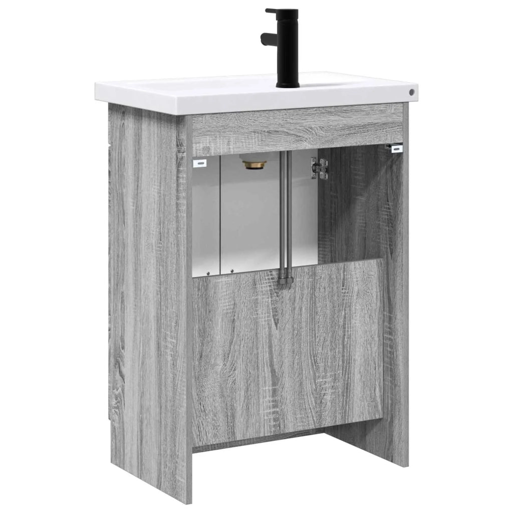 Set di mobili per il bagno Sonoma grigio 56 x 37,5 x 81 cm 3404170
