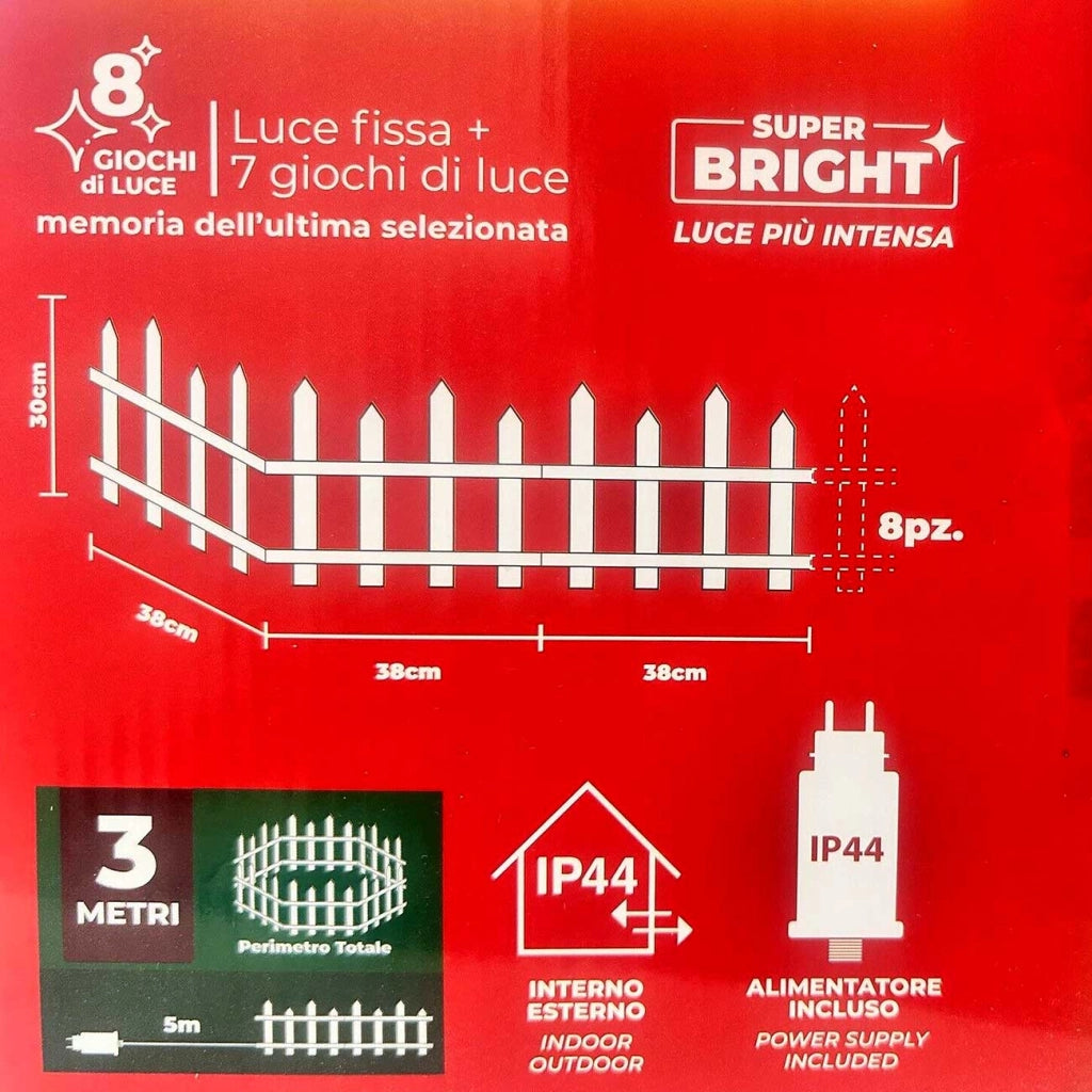 Recinzione luminosa a LED per albero di Natale decorazione natalizia luce calda