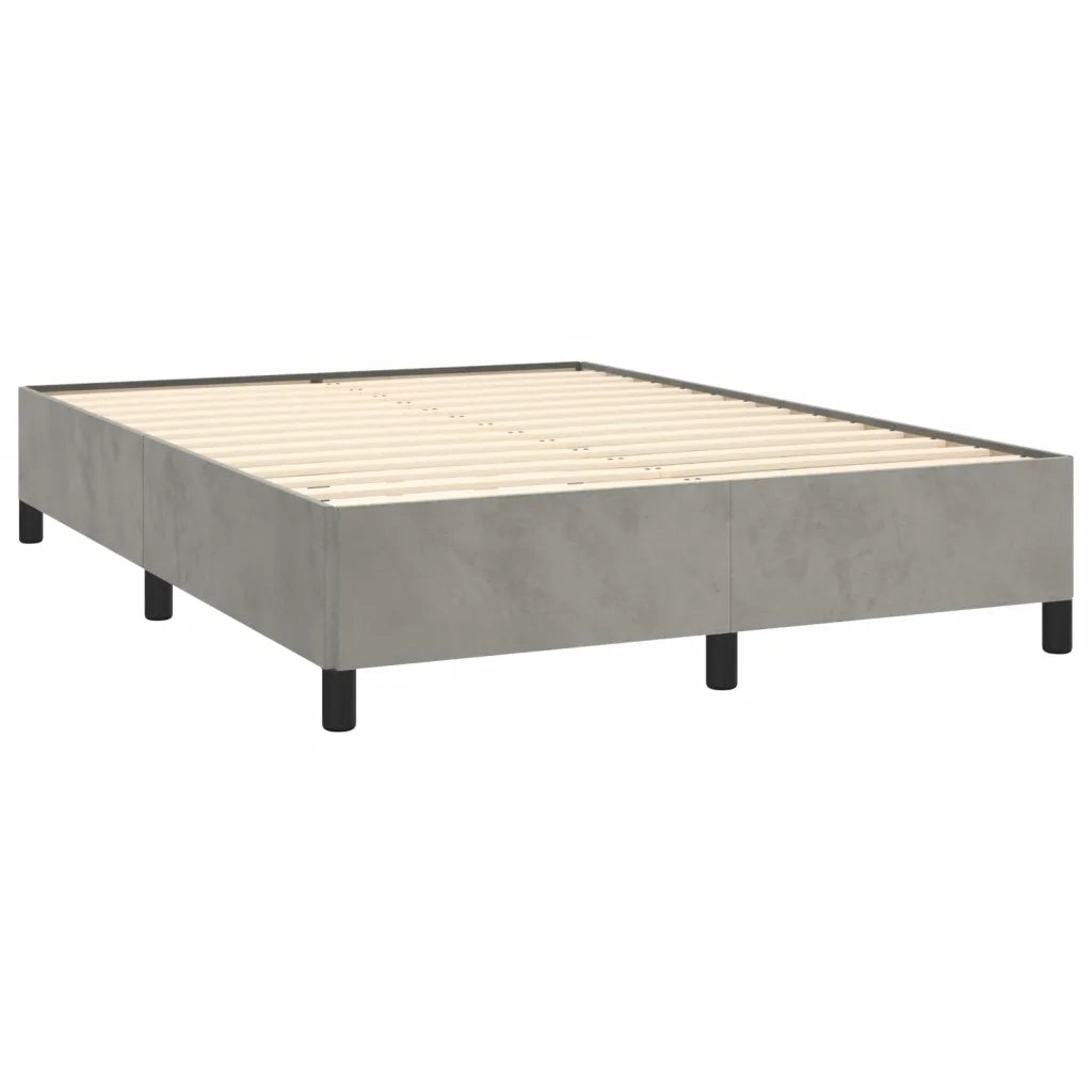 Giroletto a Molle con Materasso Grigio Chiaro 140x200cm Velluto 3132741