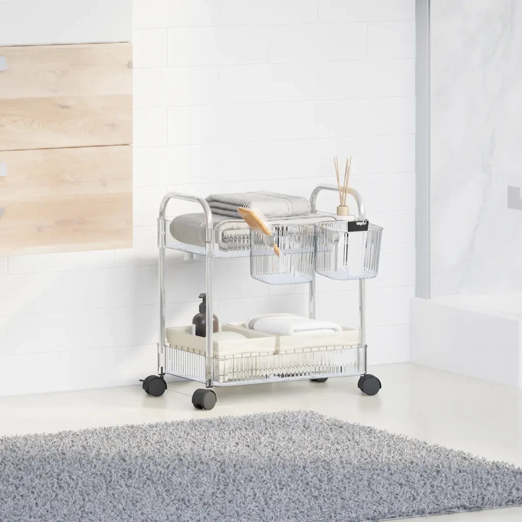 Carrello Portaoggetti a 2 Livelli 37x28x43,5 cm in Acrilico 4012376