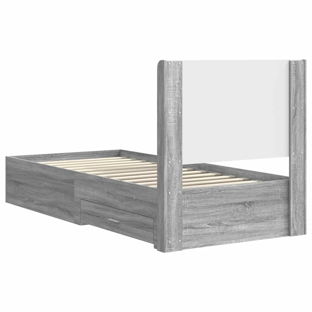 Struttura del letto con stoccaggio e testata Sonoma grigio 3414154