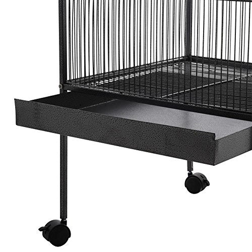Voliera Gabbia Grande Pappagalli Canarini Parrocchetti con 4Ruote H150cm Metallo