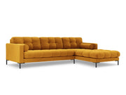 Cosmopolitan Design - Divano angolare destro "Bali" 5 posti in velluto giallo 
