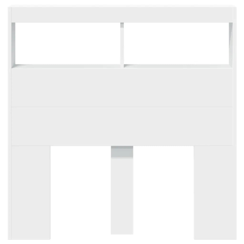 Testiera con Contenitore a LED Bianca 100x17x102 cm
