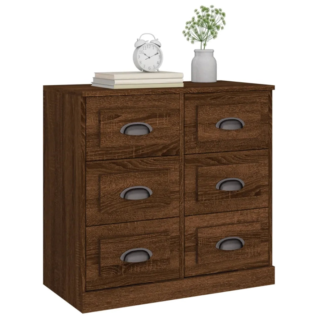 Credenza Rovere Marrone 70x35,5x67,5 cm in Legno Multistrato 816439