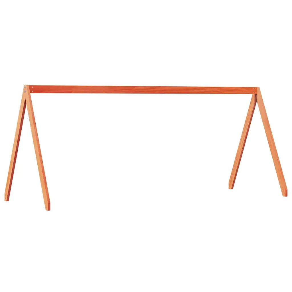 Tetto Letto Bambini Marrone Cera 209x85,5x88 cm Massello Pino