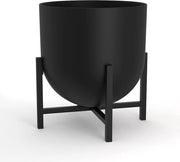 Vaso per piante in metallo per interni 22 cm - grande vaso per fiori nero