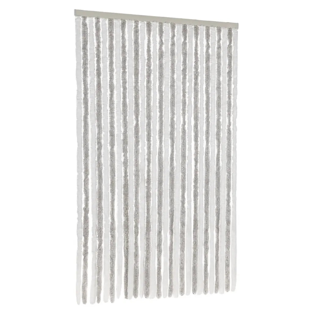 Tenda Antimosche-Zanzariera Grigia Chiaro e Bianca 118x220 cm in Ciniglia