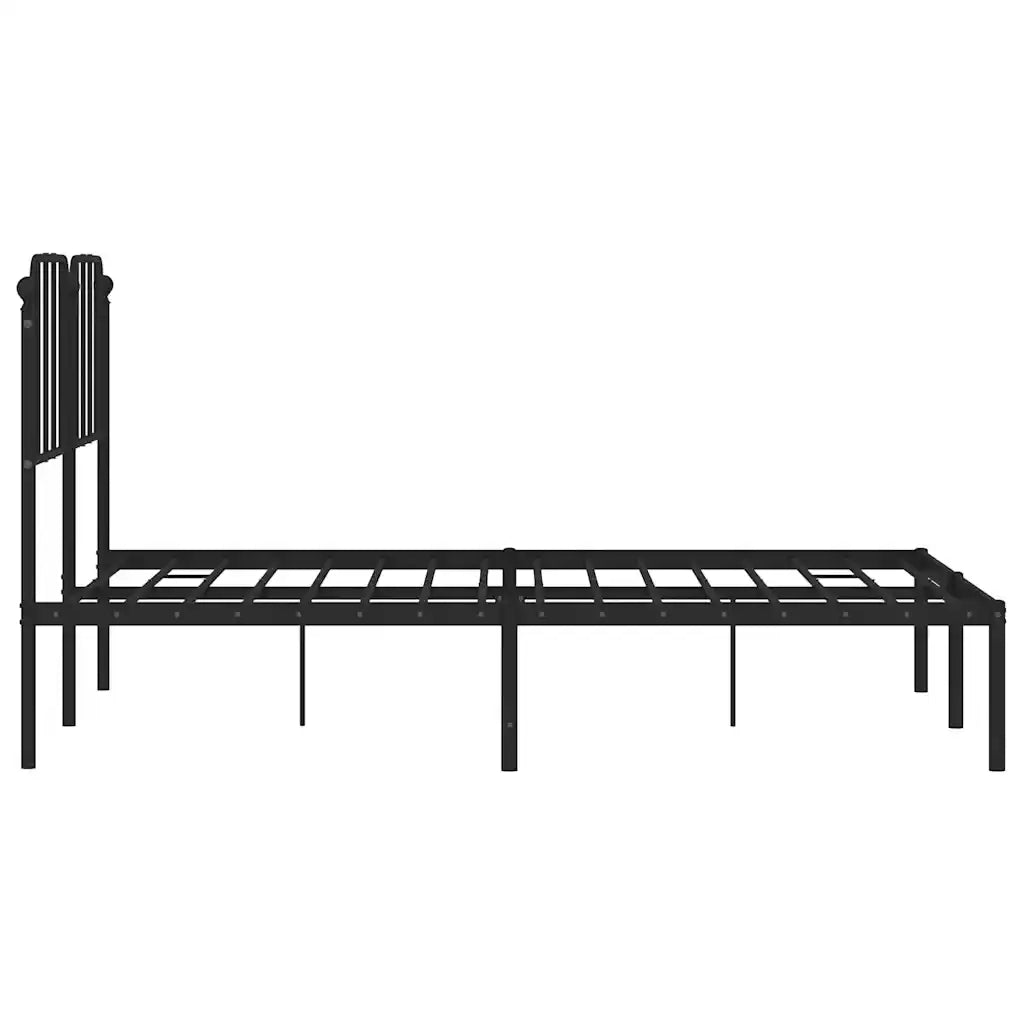 Giroletto con Testiera in Metallo Nero 135x190 cm 373886