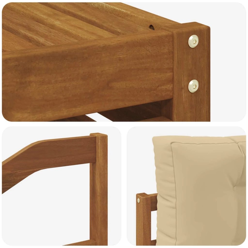 Set di divani da esterno con cuscino 9 pcs Naturale e Beige 3373718