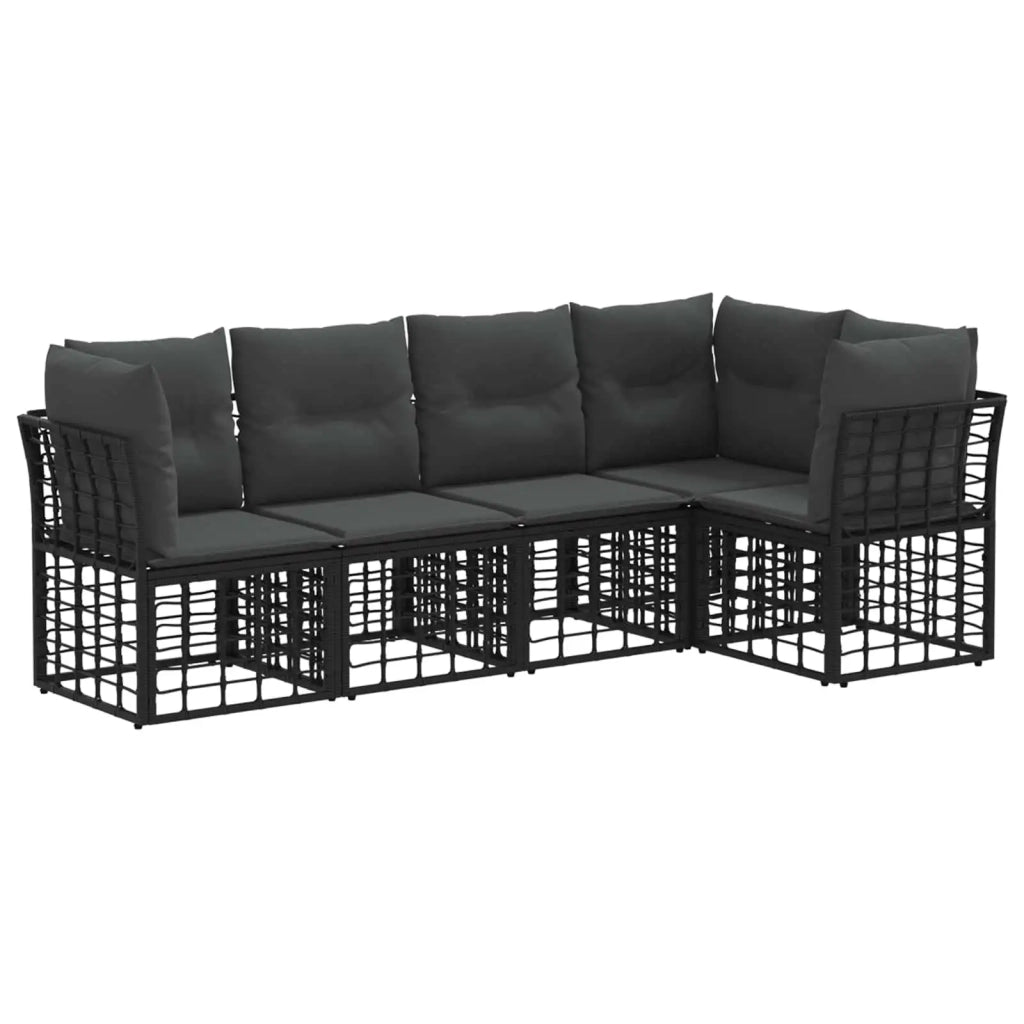 Set di divani da esterno Nero Poliestere 3437467