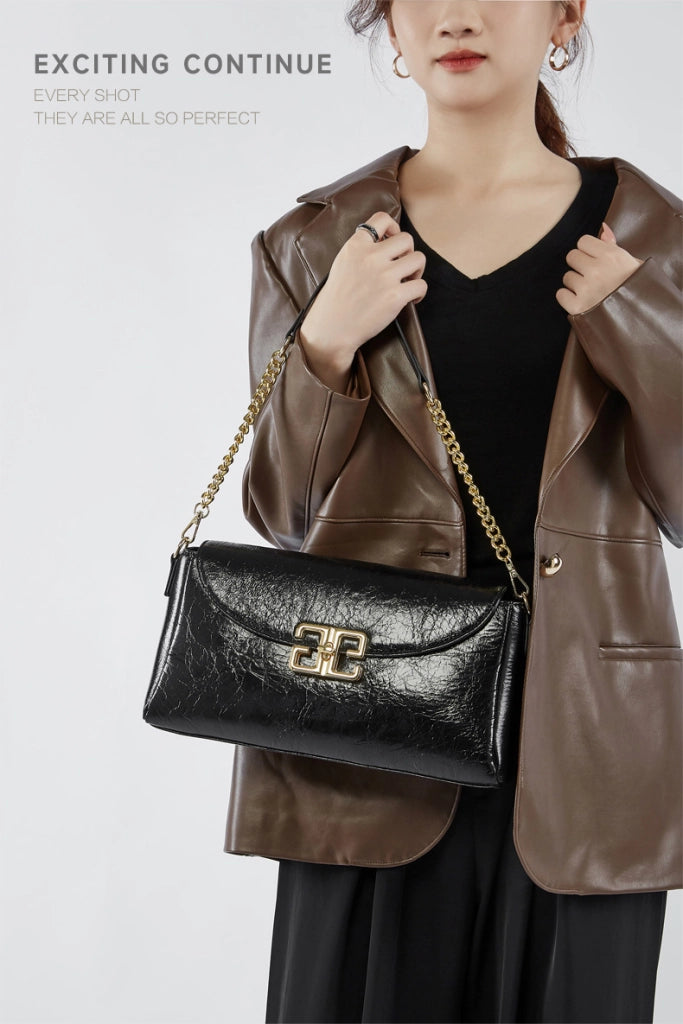 Borsa a tracolla da donna in vera pelle Lindy Small Bag nera