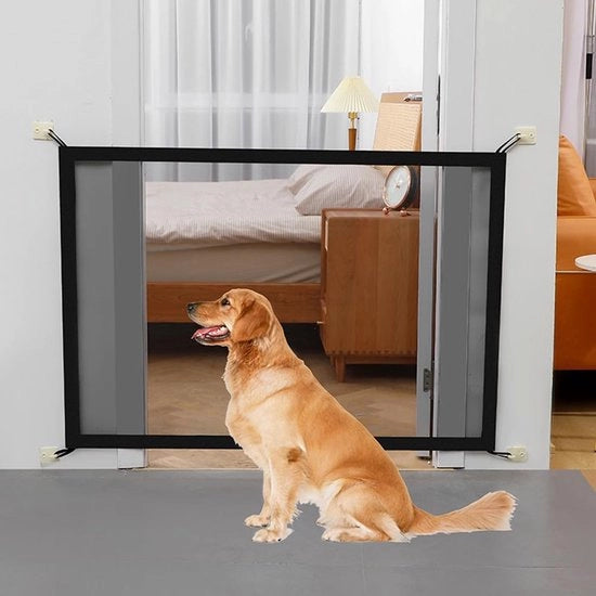Barriera di sicurezza per cani e animali domestici – Barriera magica per porte senza perforare per scale, corridoi e porte (100 × 78 cm)
