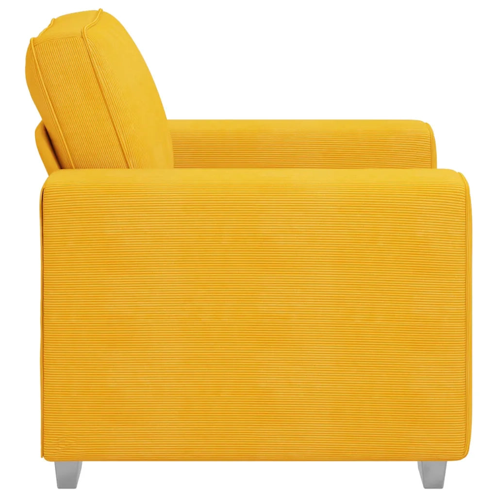 Divano | Divano da soggiorno | Sofa Sedia Giallo Chiaro 100x77x82 cm in Tessuto di Velluto a Coste