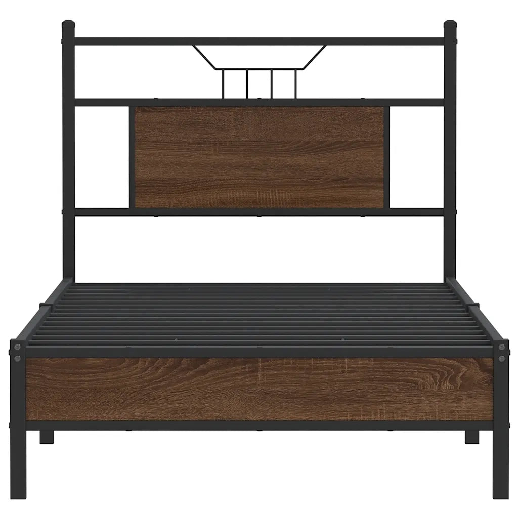 Letto singolo | Letto per adulti | Giroletto senza Materasso Rovere Marrone 90x190cm in Truciolato