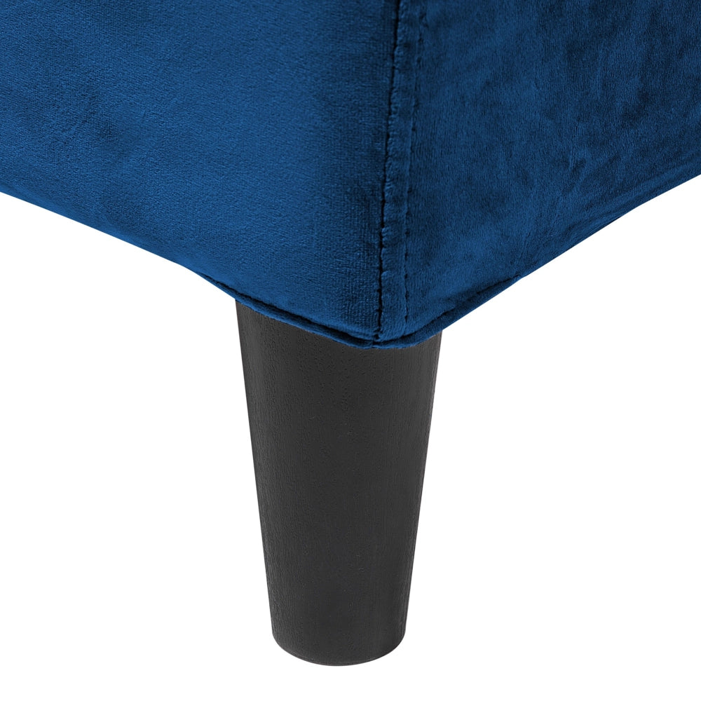 Letto 160 x 200 cm con rete a doghe in velluto blu contemporaneo