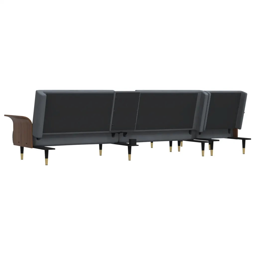 Divano Letto a L Grigio Scuro 279x140x70 cm in Velluto 3157216