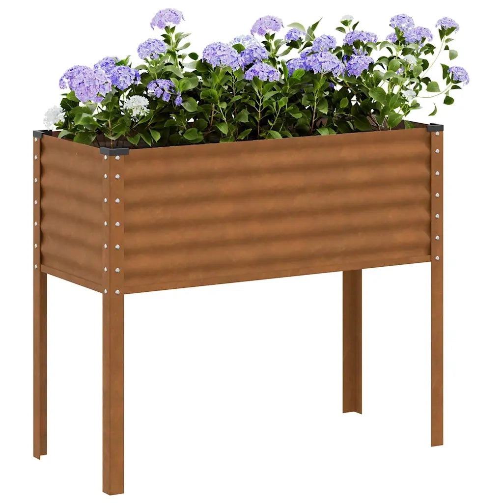 Fioriera da giardino 100x45x90 cm in acciaio corten 4008974