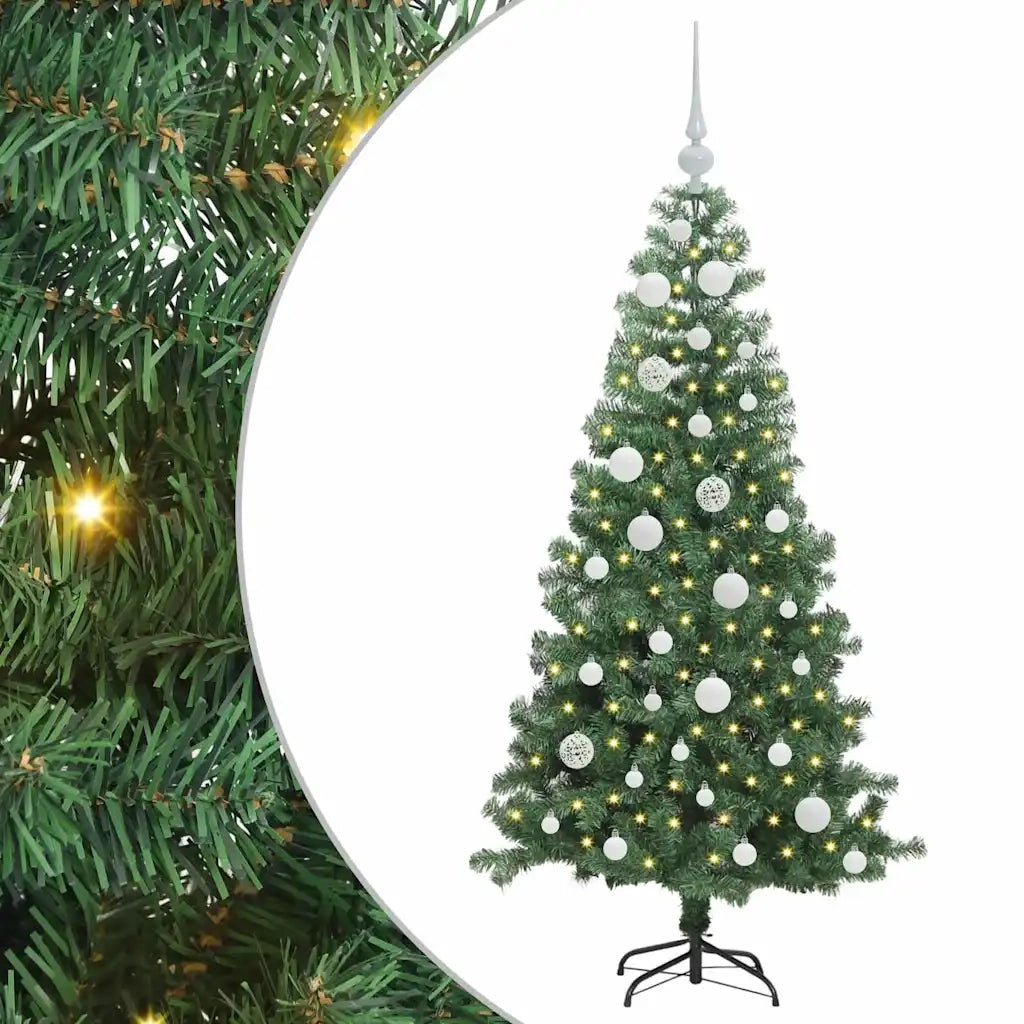 Albero di Natale con 150 LED con supporto Verde 120 cm PVC 3396361