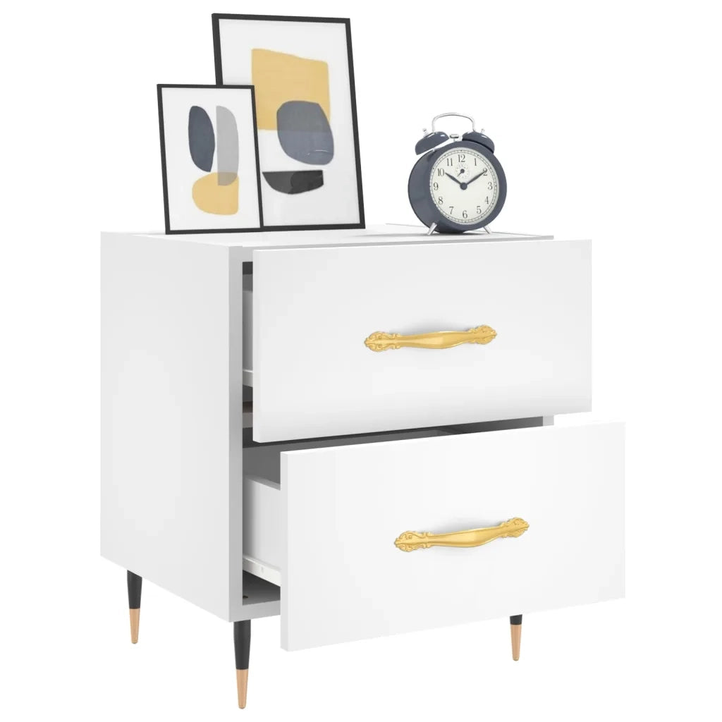 Comodino Bianco 40x35x47,5 cm in Legno Multistrato 827260