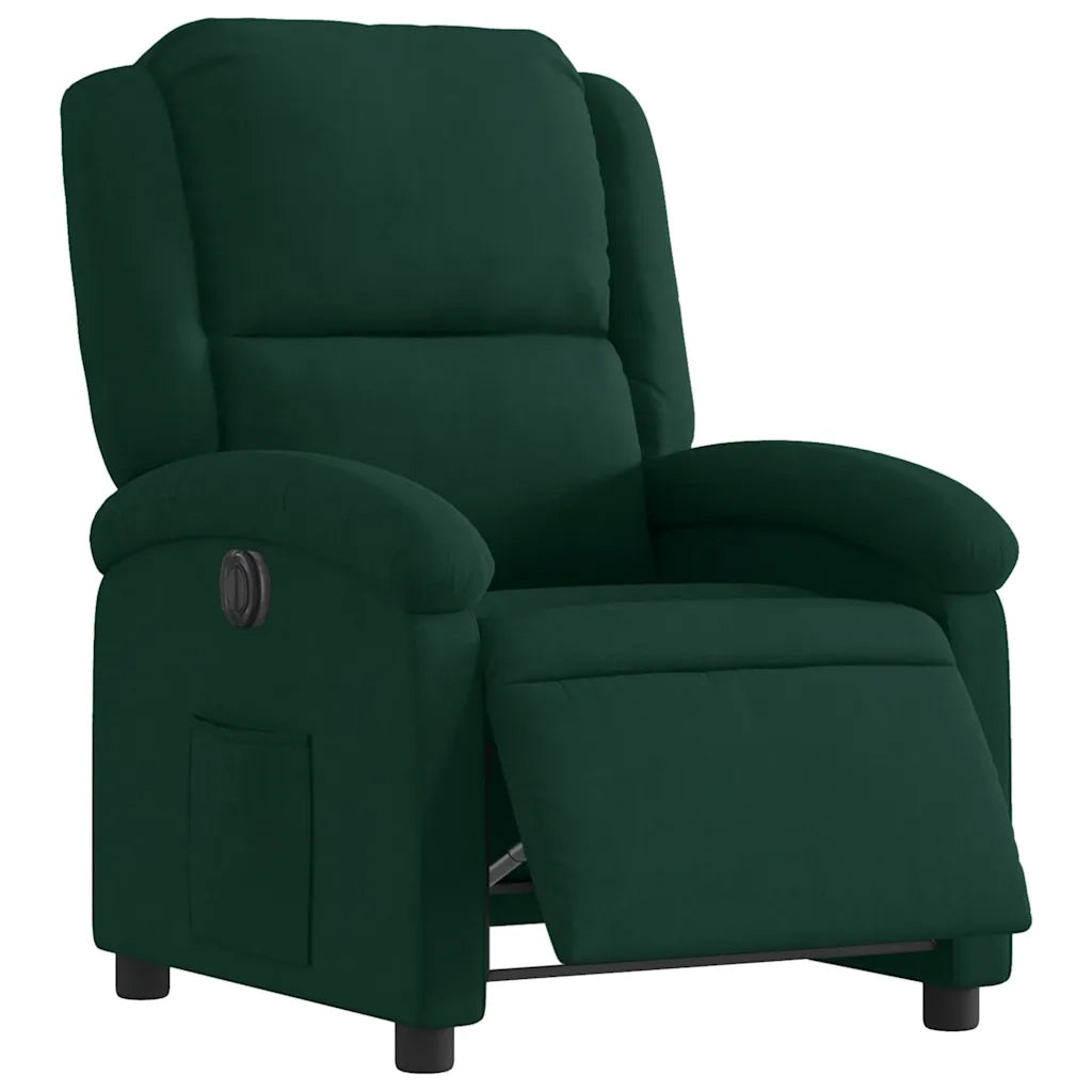 Poltrona | Sedia Relax Elettrica Reclinabile Verde Scuro in Vera Pelle