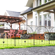Set recinto da giardino modulare in acciaio nero 300 x 70 cm con 5 pannelli decorativi per esterno