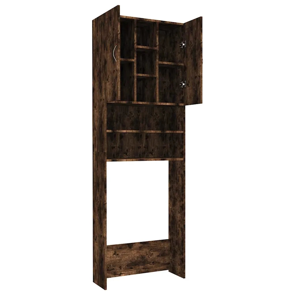 Mobile per Lavatrice Rovere Fumo 64x25,5x190 cm 815957
