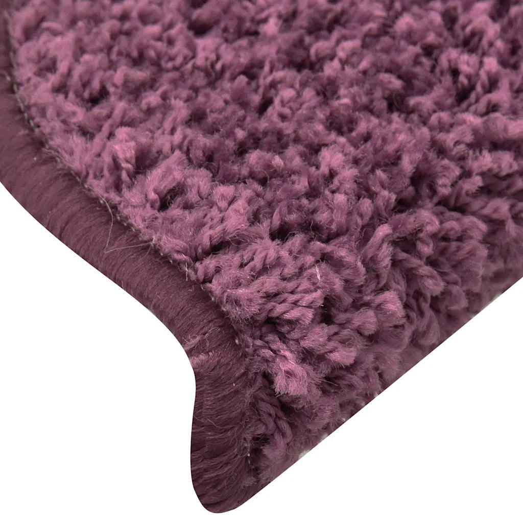 Tappetini per scale 15 pz 56x17x3 cm Viola scuro semicircolari 322384