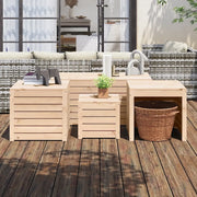 Set Cassette da Giardino 4 pz in Legno Massello di Pino 3154666