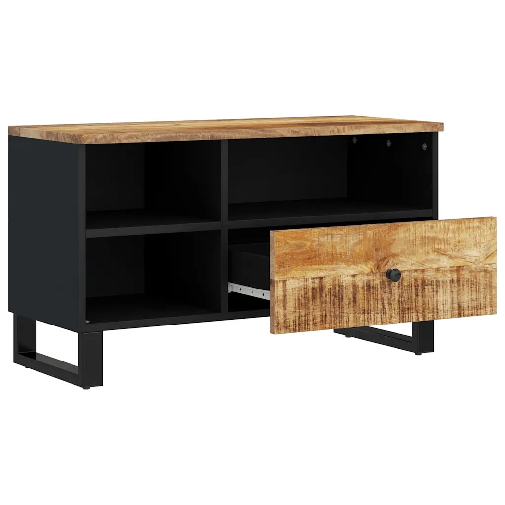 Mobile TV 80x33x46cm Legno Massello Mango e Legno Multistrato 351974