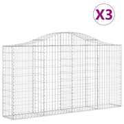Cesti Gabbioni ad Arco 3 pz 200x30x100/120 cm Ferro Zincato