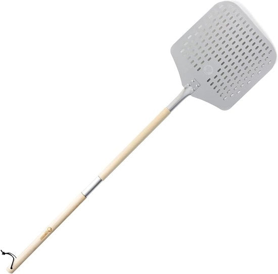 Pizza Peel Geperforeerd in Alluminio con Manico Estensibile